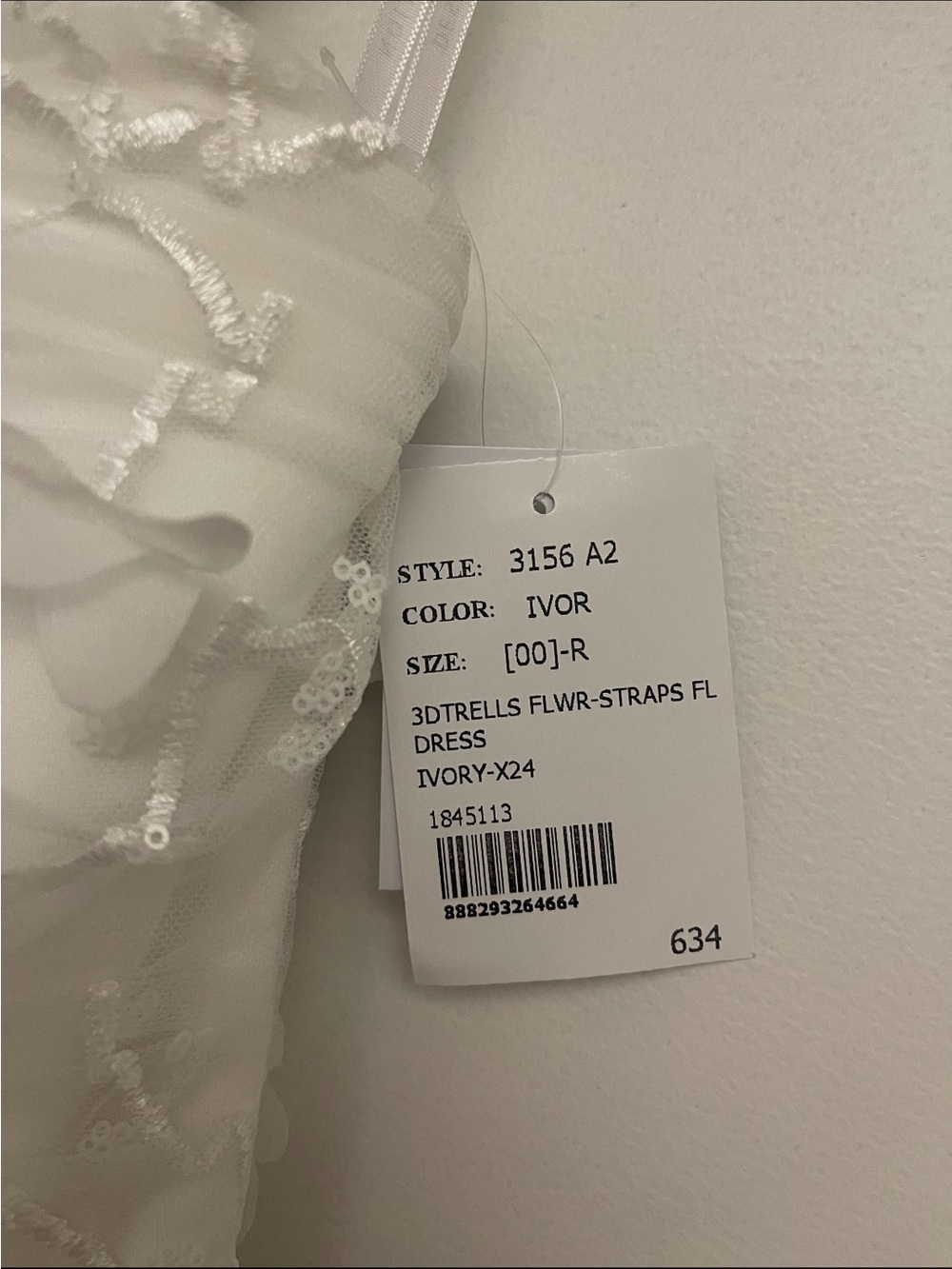 Dessy White Floral Appliqué Maxi Dress- NWT - Picture 4 of 11